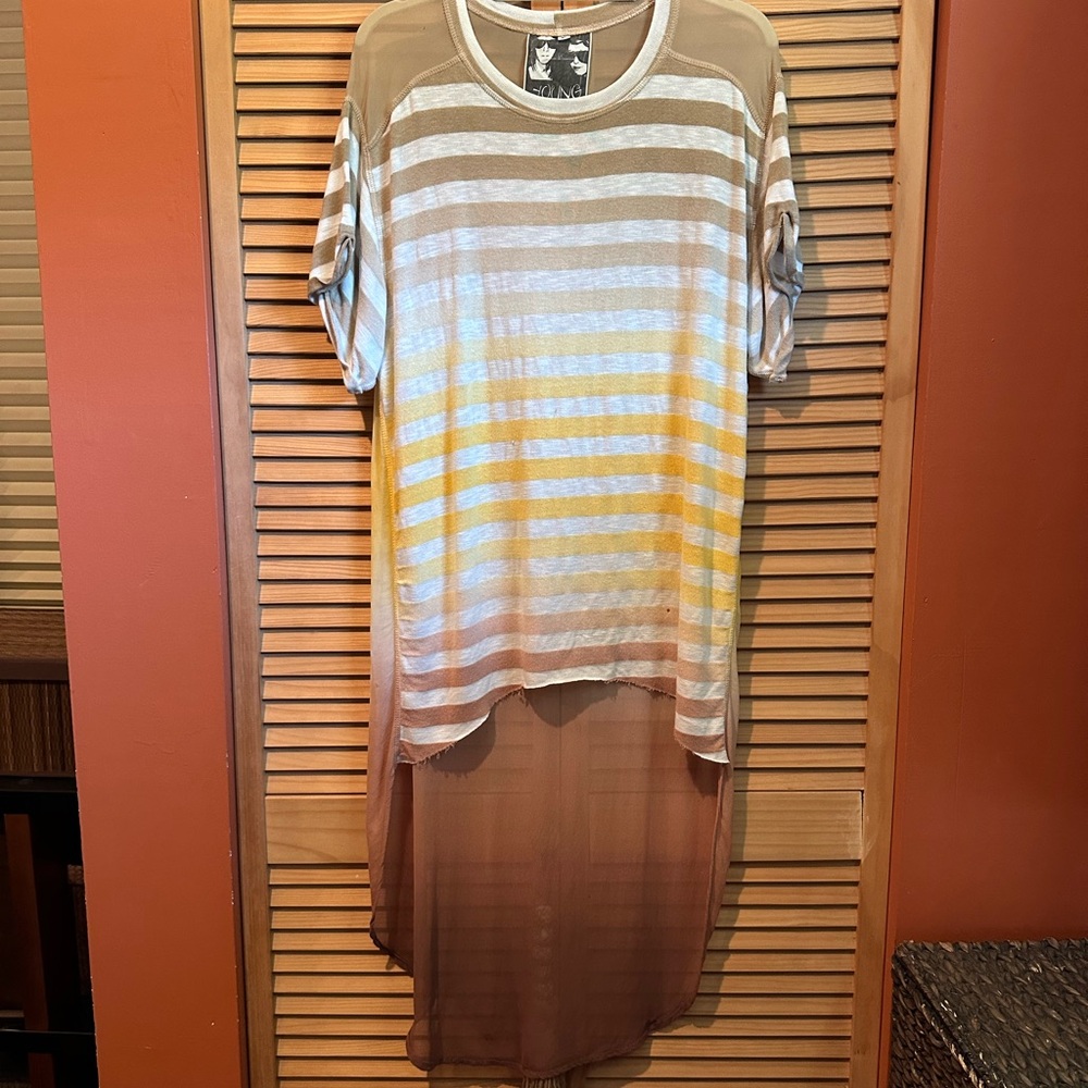 Striped High-Low Tunic Top